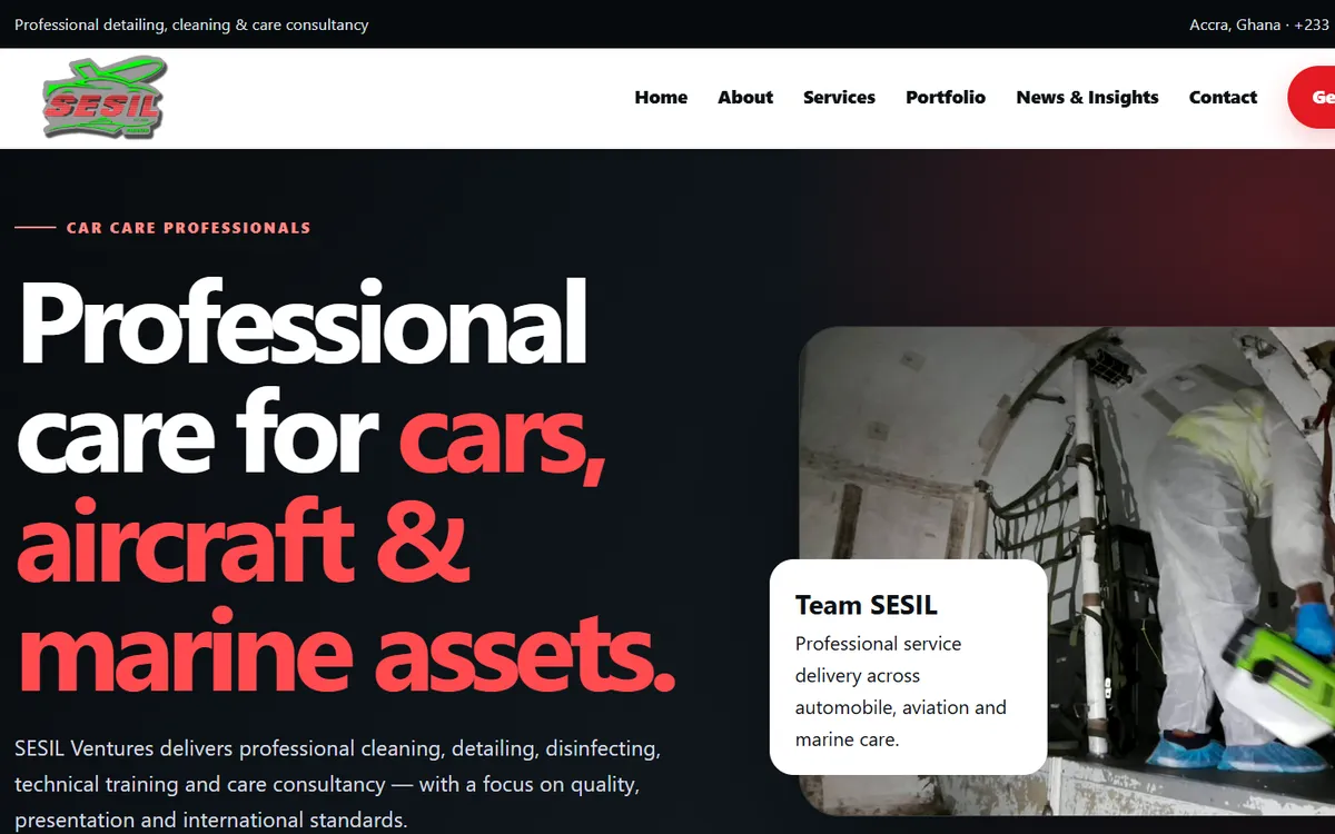 Homepage of SESIL Ventures